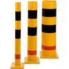 Collision protection bollards made of plastic, D 159mm, yellow/black